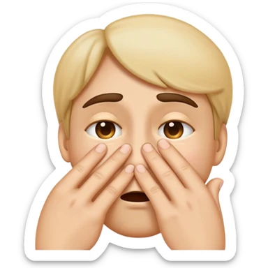 emoji where the hand is pinching the bridge of the nose, eyes squinting shut, and there’s a big sigh energy. sticker