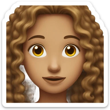 A girl whit long brown curly hair sticker