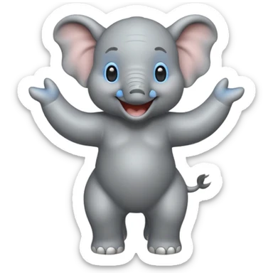 Design a dancing elephant emoji sticker