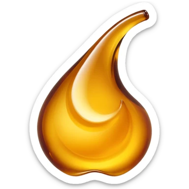 small glossy swirl or drip of thick amber-colored syrup with smooth flowing texture and rich golden sheen, surface catches light with subtle highlights, suggesting sweetness and viscosity, no jar spoon or garnish, apple emoji style, soft lighting, subtle shadows, transparent background, emoji scale sticker