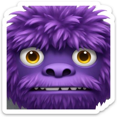 big hairy purple monster  sticker