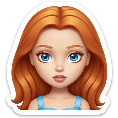 pretty bratz baddie ginger, blue eye sticker