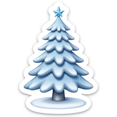 White christmas tree with cold theme decoration  sticker