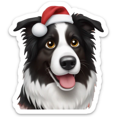 Border collie holding a Christmas sign West Coast border collies sticker