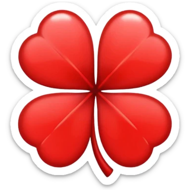 Un trébol de cinco hojas rojo sticker