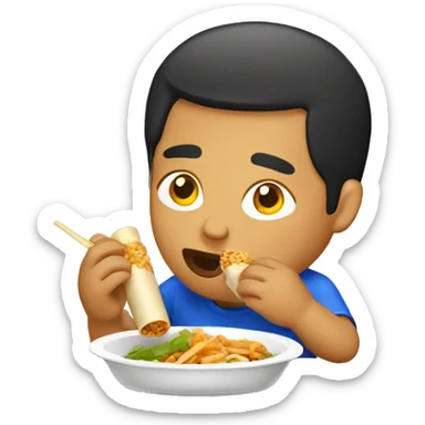 filipino guy eating lumpia  sticker