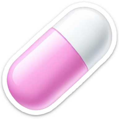 Pink and white capsule pill sticker