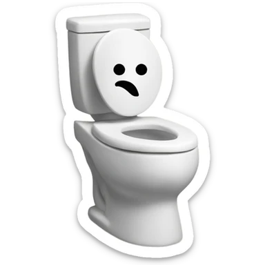 toilet with a head coming out of it sticker
