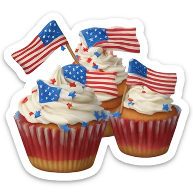 Patriotic cupcakes sticker