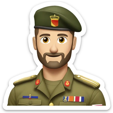 Olivier Giroud en tenue militaire et faisant un signe de respect  sticker