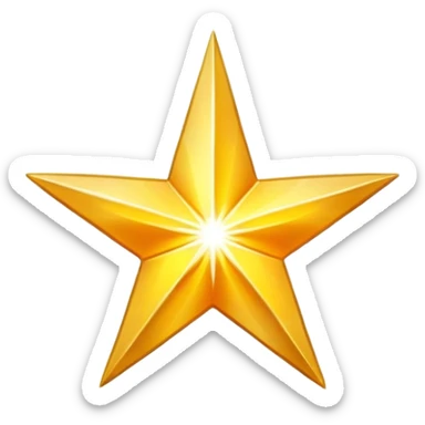 Bright shining golden star with rays of light sticker