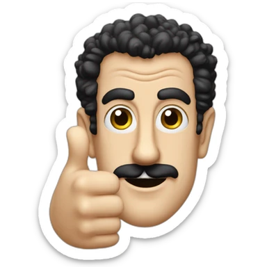 Borat very nice putting two thumbs up with five find on each hand sticker