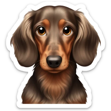 long haired dachshund dapple light brown sticker