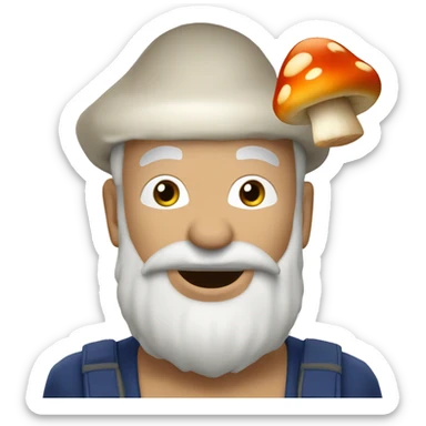 Lyon qui rougit avec un champignon dans le trou  sticker