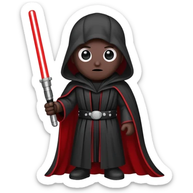 Oreo cookie with dark Sith lord robe and red lightsaber sticker