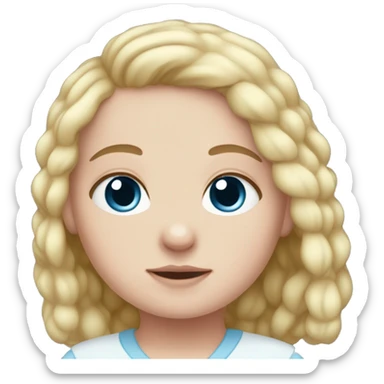 newborn white girl with blue eys sticker