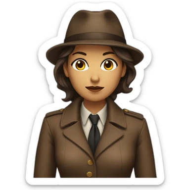 woman brown midhait detective sticker