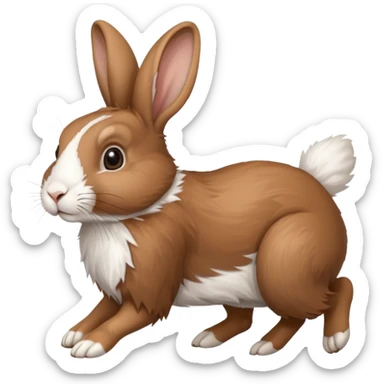 High resolution of a running farm rabbit sticker