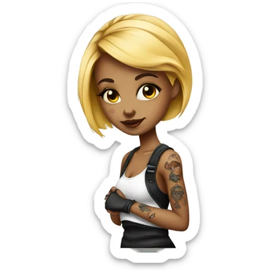 Girl tattoo artist sticker