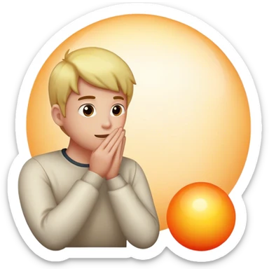 make an emoji about someone thinking aboyt two big spheres sticker