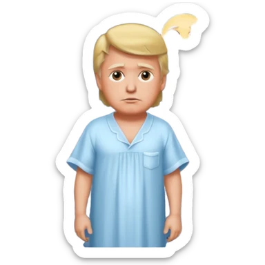 Donald trump in a night gown on a roof sticker