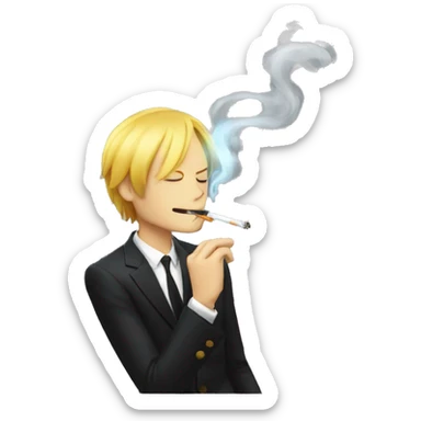 Sanji lighting up a cigarette  sticker