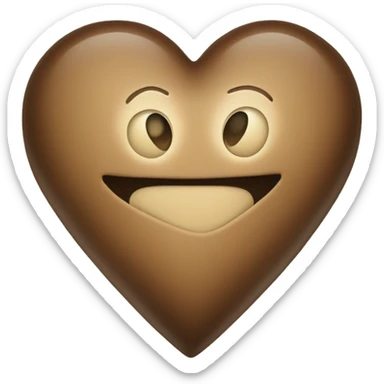 sepia colour  heart with A + B in the middle sticker