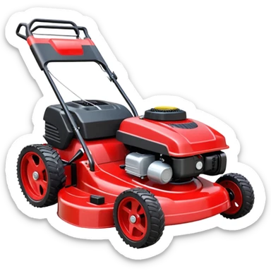 Black, red lawn mower  sticker