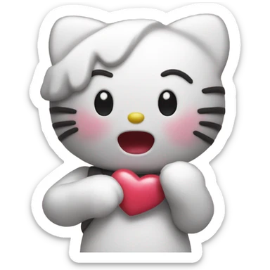 Hello kitty mandando besito sticker