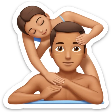 person getting a massage, relaxed face sticker