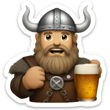 Viking with a pint  sticker