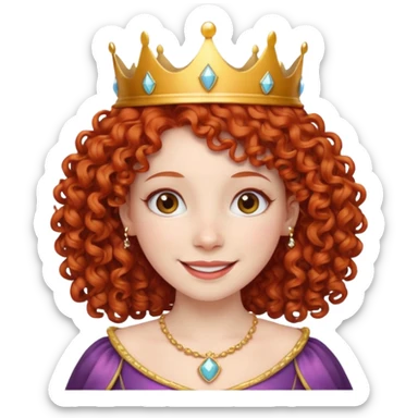 red curly haired princess sticker