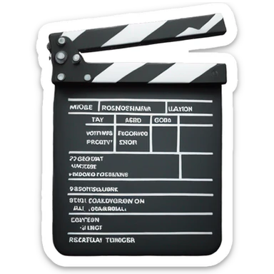 clapperboard with director sticker