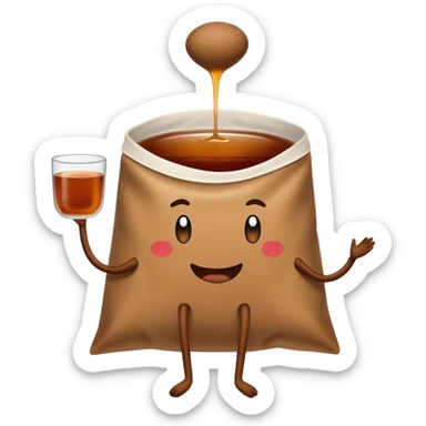 A teabag with legs sticker