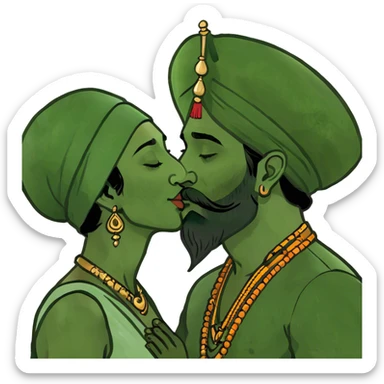 Indian guru kissing sticker
