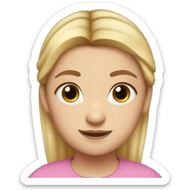 Girl with hazel eyes, fair skin, and blonde hair in a pony tail. sticker
