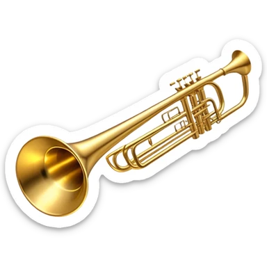 Cinematic Realistic Trombone, sleek brass slide extending dynamically, subtle scratches adding authenticity, warm golden reflections bouncing off the metal, glowing with a bold and resonant musical energy. sticker
