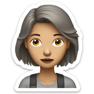 Tired Lady working on computer sticker