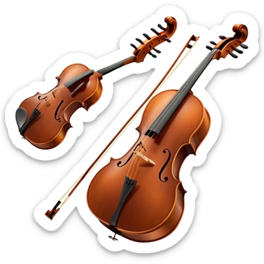 Cinematic Realistic Cello, deep brown polished wood, elegant f-holes curving gracefully, warm golden lighting creating depth, bow gently resting on the strings, glowing with the rich resonance of classical artistry. sticker