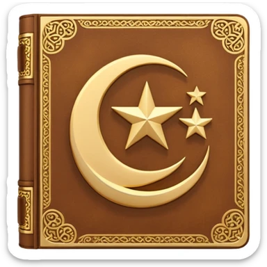Closed Quran with the Islamic Symbol on it (moon and star) sticker