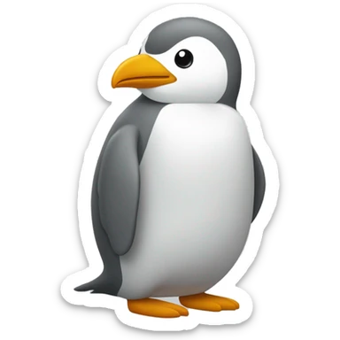 Pingouin gris et blanc avec un tout petit becs  sticker