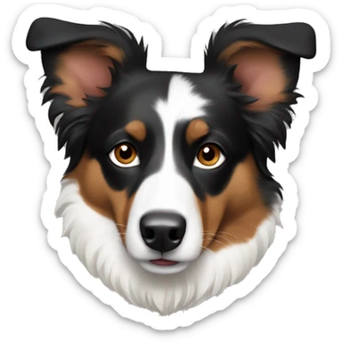 Black brown and white Australian Shepard dog sticker