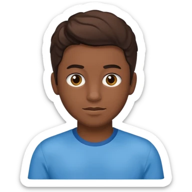 Crie um menino com cabelo castanho escuro com os olhos azuis sticker