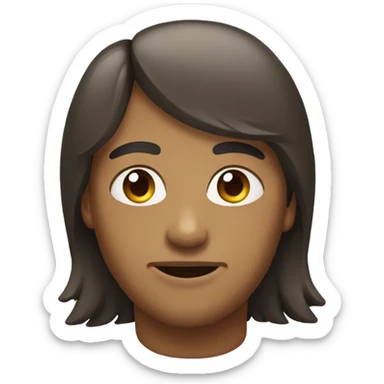 Young man with facial hair and a mullet, brown eyes sticker