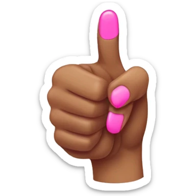 Thumbs up with pink acrylic nails  sticker