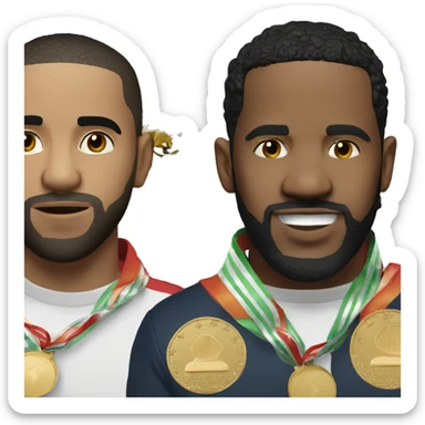 Drake with winner trophy Kendrick Lamar with you tried medal  sticker