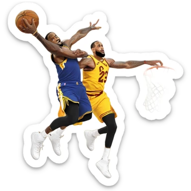 Curry dunking on LeBron James  sticker