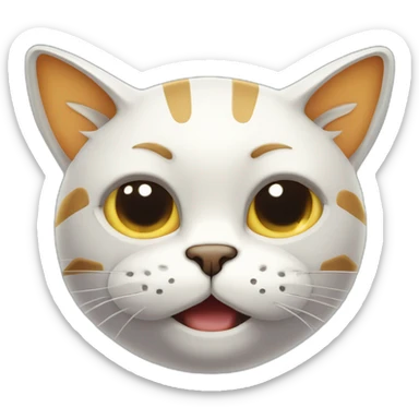 frowning robotic cat winking wink wink wink sticker