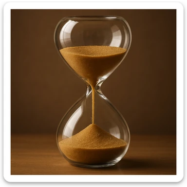 an hourglass with sand flowing sticker