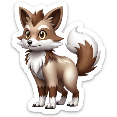  Zigzagoon-Furret-Lycanroc-Hybrid (Full body) sticker